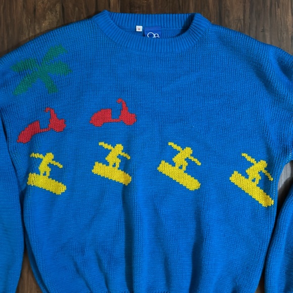 Vintage Ocean Pacific Surfboard blue sweater - Picture 2 of 4